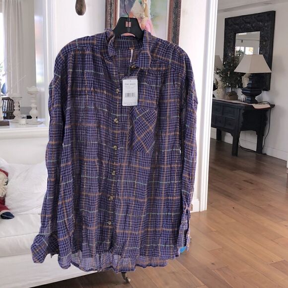 Free People Women's Break My Stride top Violet Combo Size Small NEW with tags - Picture 2 of 4